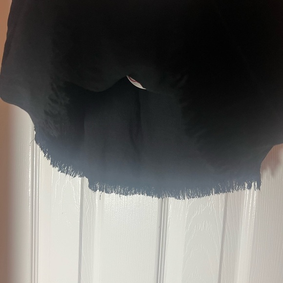 Umgee NEW Linen Fringe Hemline Mini Skirt Black Sz S Boho Grunge Western Indie - Picture 4 of 7